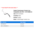thumbnail image 2 of Supply Turbocharger Coolant Line - Compatible with 2018 - 2019 BMW X3, 2 of 2