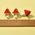 thumbnail image 4 of 10Pcs Opaque Resin Pendants Mushroom Charms Red 34~36x22~26x22~26mm Hole: 2mm, 4 of 5