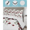 thumbnail image 4 of Red Roses Queen Size Down Alternative Comforter, Lightweight Comforter Quilt Bedding Set with Pillow Shams Spring Floral Summer Botanical Weeping All Seasons Bed Comforter Duvet Insert 90"x96", 4 of 7