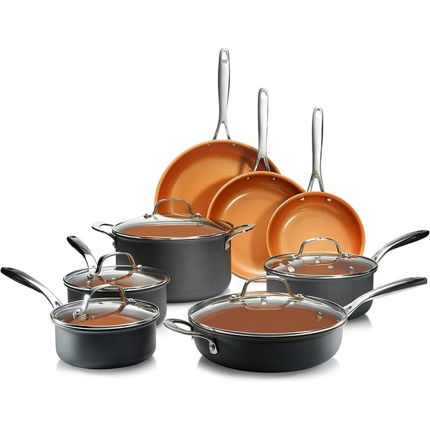 Gotham Steel Hard Anodized Pots and Pans 13 Piece Premium Cookware Set