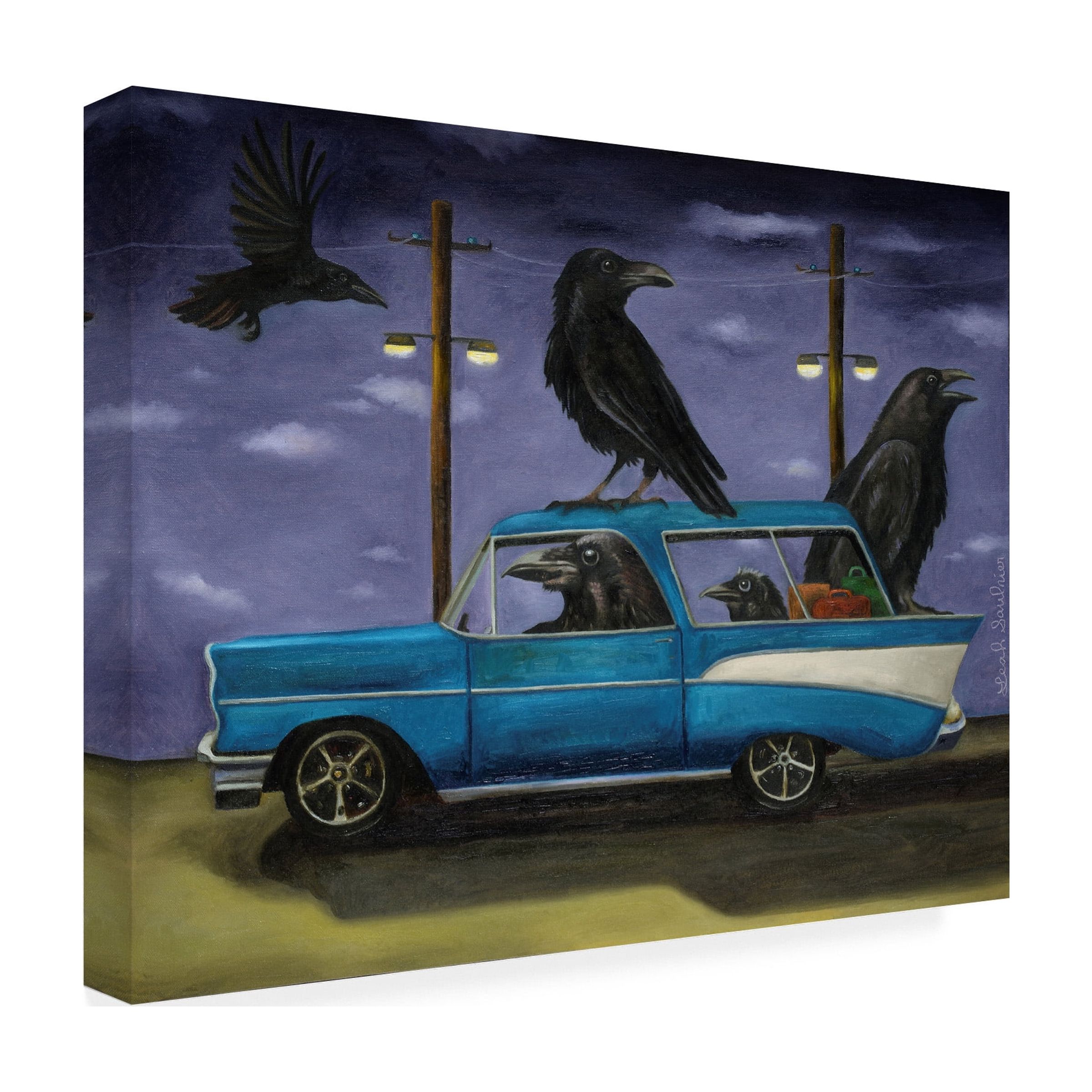 Trademark Fine Art 'Ravens Ride' Canvas Art by Leah Saulnier