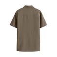 thumbnail image 6 of Eltusu Men's Casual Polo Shirts, Stand-up Collar Button Summer Cotton Shirts with Short Sleeve Army Green Size 5XL, 6 of 7