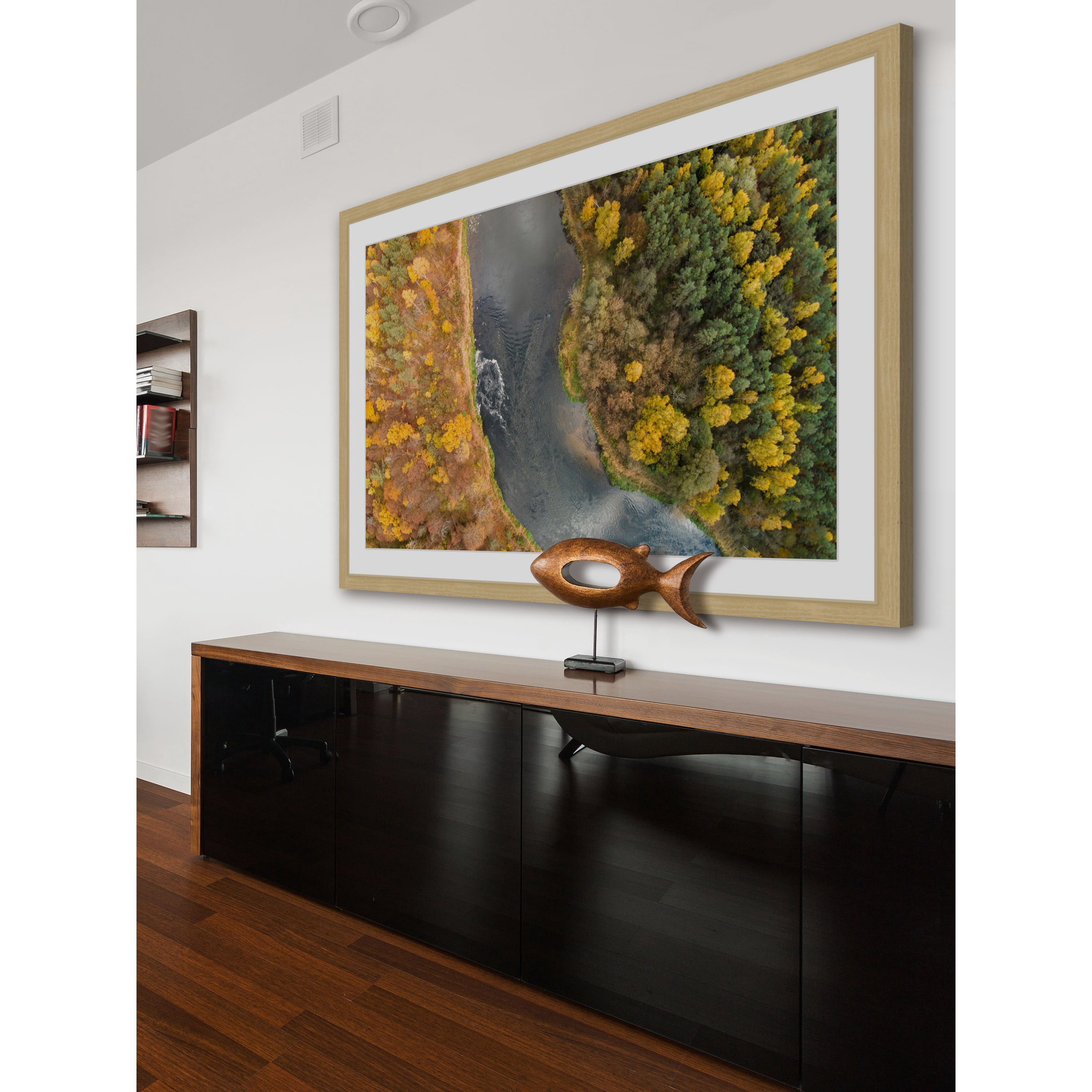 Marmont Hill "Lazy River" By Karolis Janulis Framed Painting Art Print, 36.0" x 1.5"