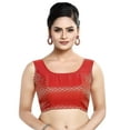 thumbnail image 1 of eloria Women's Sleeveless Brocade Readymade Saree Blouse Partywear, 1 of 4
