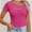 Hot Pink, variant on Womens Fashion Fall Clothes One Piece Cutout Tops short Sleeve Slim Fitted Shirts Tee Tshirts