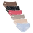 thumbnail image 2 of Curve Muse Women's Lightweight Seamless Hipster Underwear No-Show Lace Panties-Pack C-S, 2 of 6