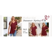 UVN Fall Blouses for Women Long Sleeve V Neck Peplum Tunic Tops Casual Babydoll Flowy T Shirts
