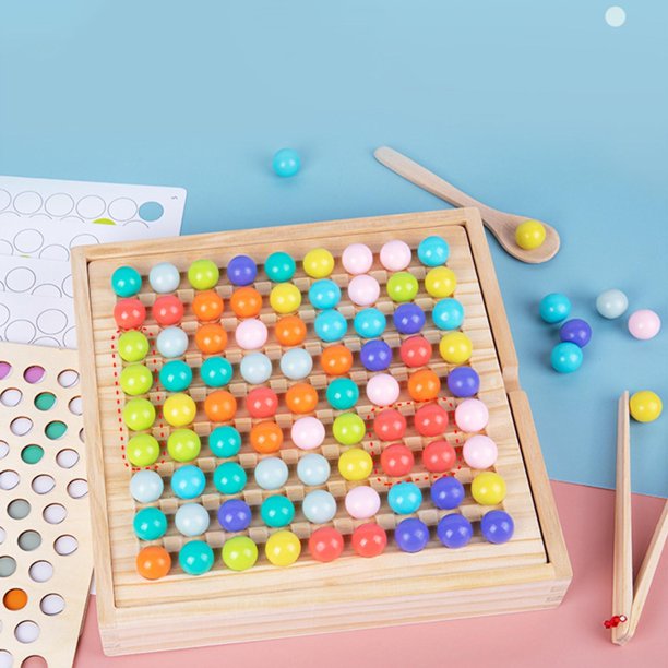 Vogacara Wooden Peg Board Beads Game for Kids Educational Parent-Child Math Games Juguetes Tipo 2