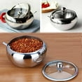 thumbnail image 2 of Somnr Stainless Steel Sugar Bowl with Clear Glass Lid - for Better Recognition, and Spoon for Home and Kitchen, Drum Shade,16.9oz-2PACK, 2 of 8