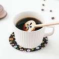 thumbnail image 5 of Lsque Flower Butterfly Pattern 4" Drink Coasters Set of 4, PVC Leather Absorbent Coasters, Table Coaster Set Decorative Coffee Cup Coasters Housewarming Gift -Round Shape, 5 of 6