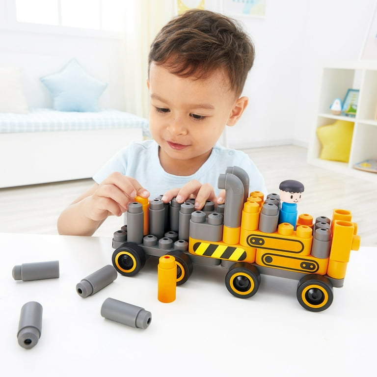 Hape: PolyM: Construction Site - Yellow-Grey - 43pc Building