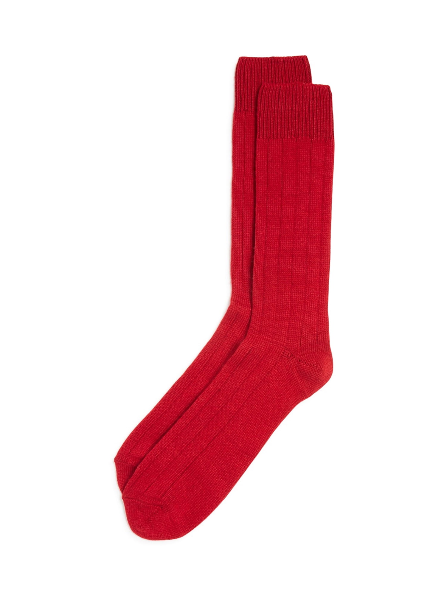 Bloomingdale's Mens Ribbed Midweight Socks firered One Size | Walmart ...
