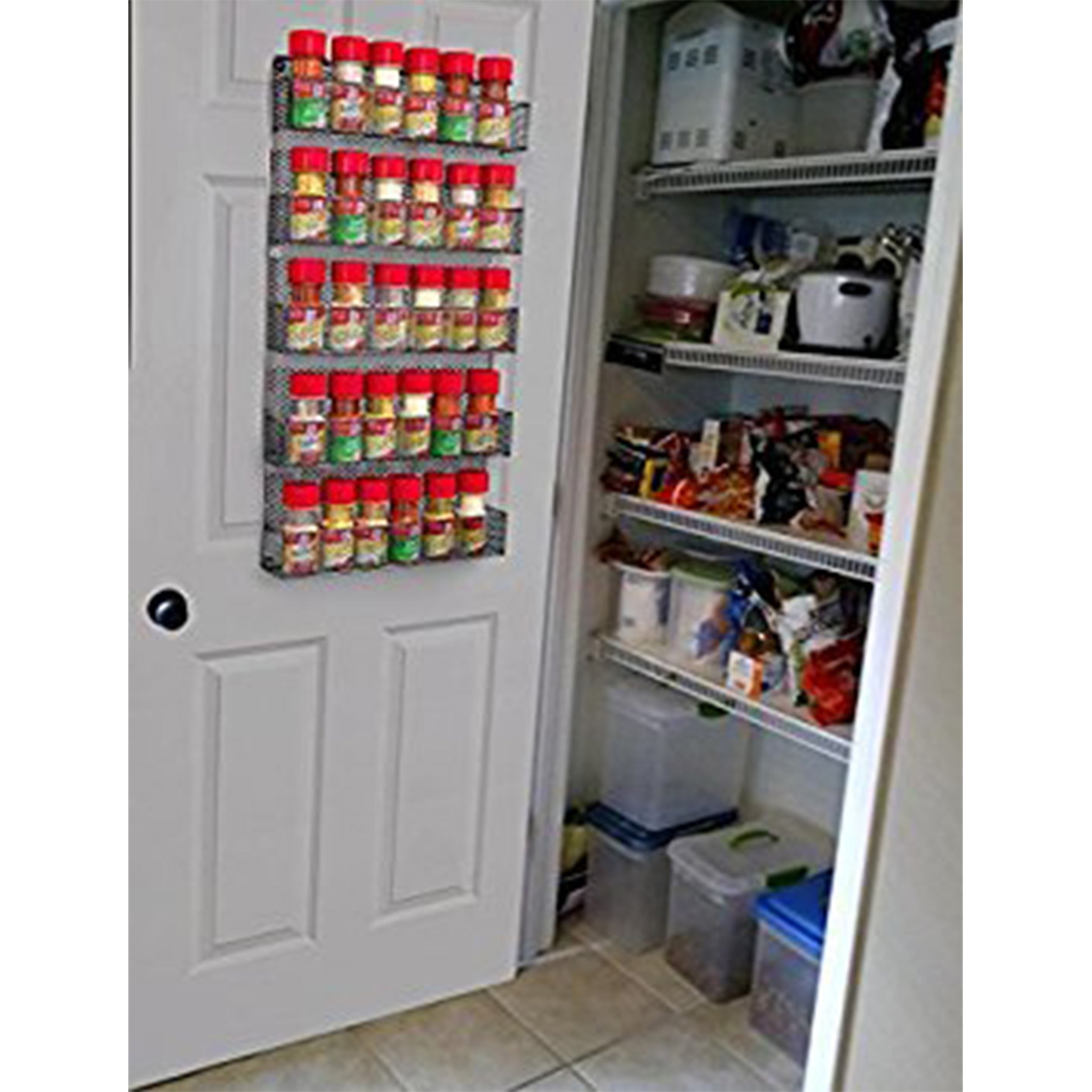 Somerset Home Spice Rack Organizer - Space-Saving Wall-Mount 5-Tier Wire Shelves for Pantry or Cabinets, Black