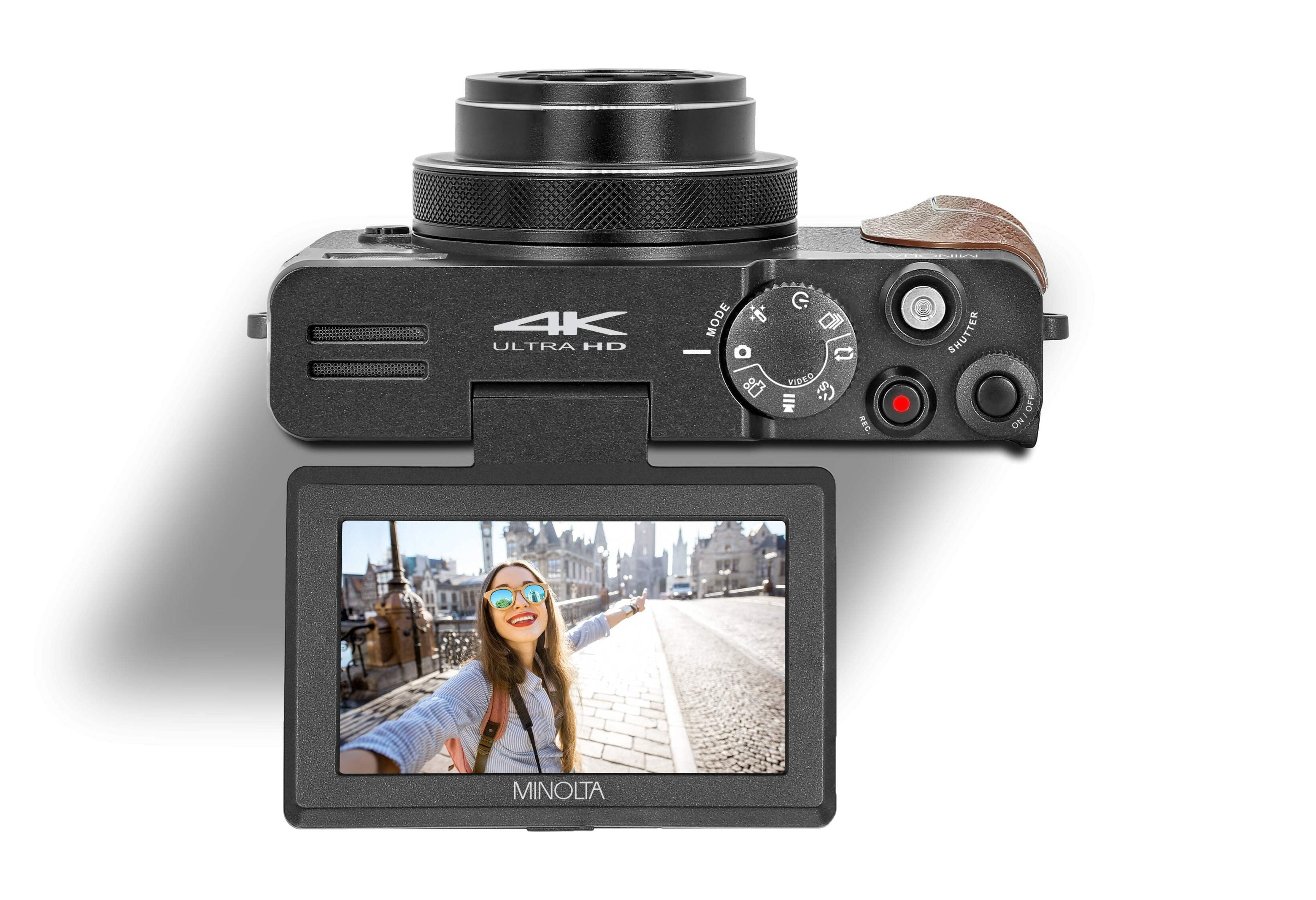 Minolta MND35 64MP 4K Ultra HD Wi-Fi Digital Camera, Black