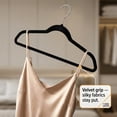 thumbnail image 4 of Hanger Central 25 pack 17 Inch Black Velvet Clothes Hangers with Swivel Hook, 4 of 6