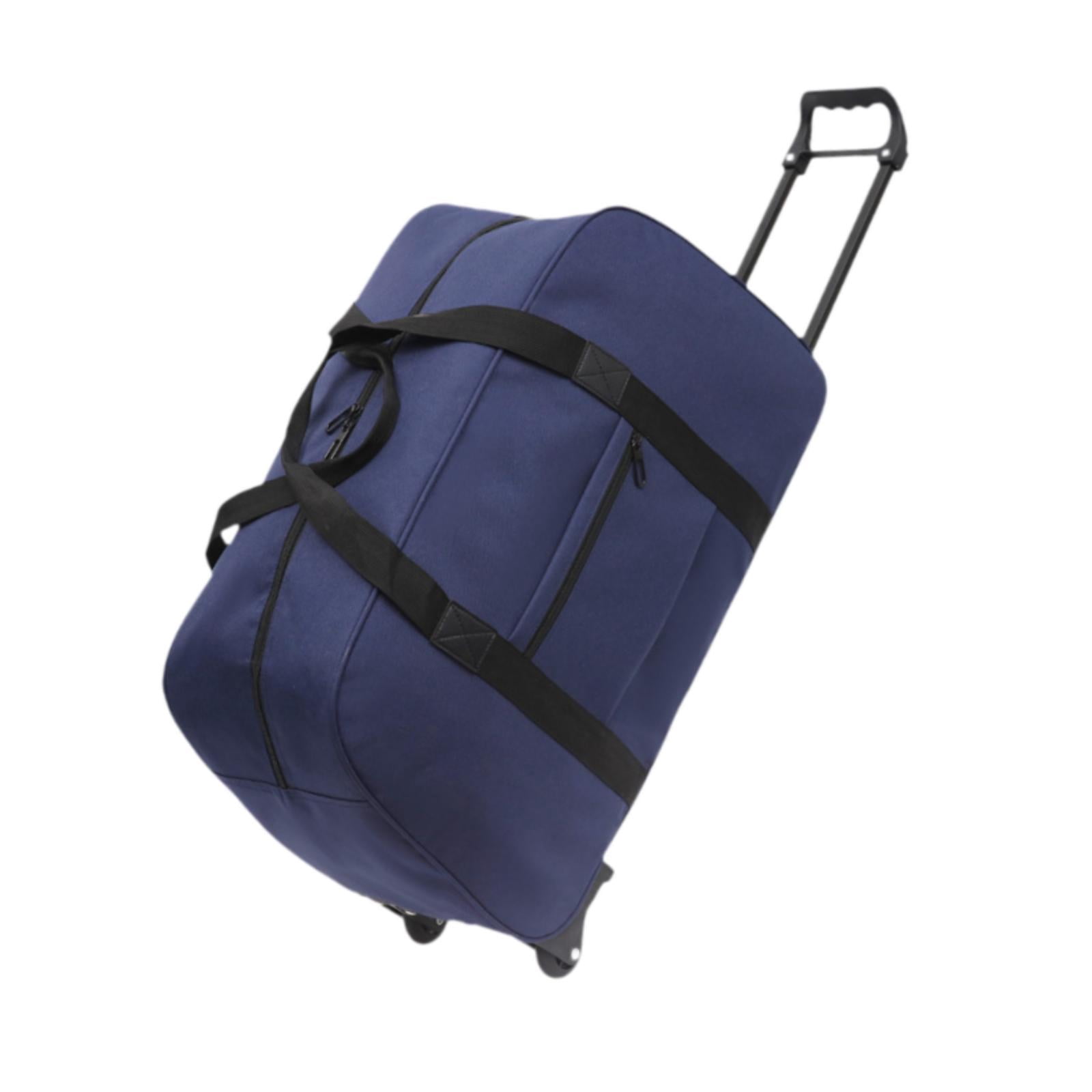 Wzmzjy Wheeled Duffel Bag Suitcase Telescoping Handle Handbag Men Women Multifunctional blue