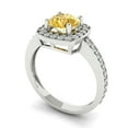 thumbnail image 2 of Solitaire with Accents Engagement Ring for Women - 1.335ct Natural Citrine in 14K White Gold Promise Ring, 2 of 6