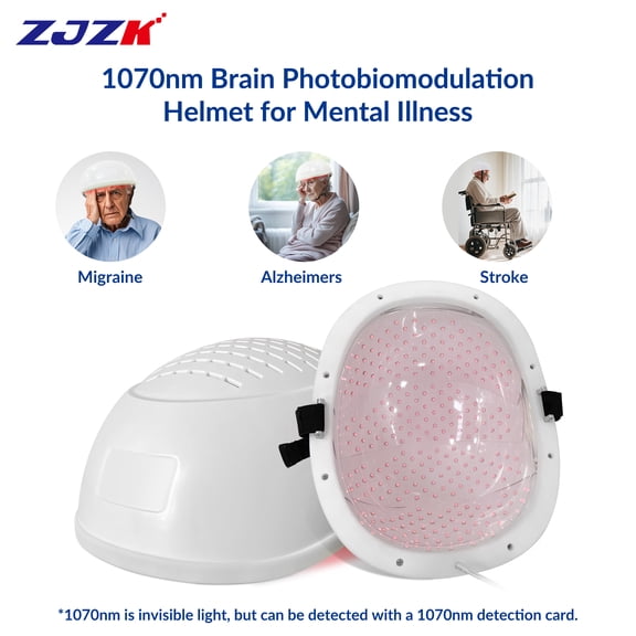 ZJZK 28W 1070nm Red Light Therapy Helmet for Depression, Anxiety, Traumatic Brain Injury