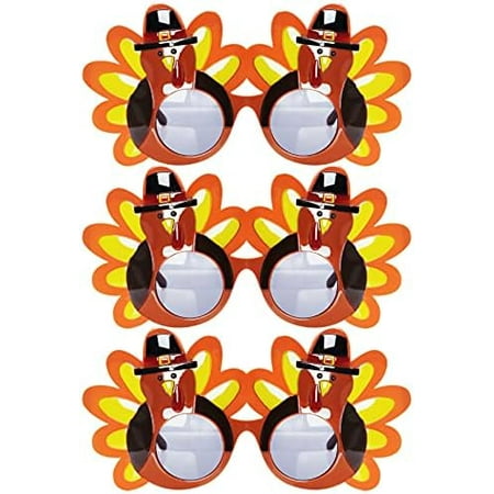 3 Pack Thanksgiving Sunglasses Turkey Eyeglasses Creative Thanksgiving Costume Glasses Photo Props Party Favors