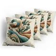 thumbnail image 5 of Ambesonne Monstera Throw Pillow Cover 4 Pack, Sage Love Boho Mid Century, 18", Teal Amber Olive Green, 5 of 7