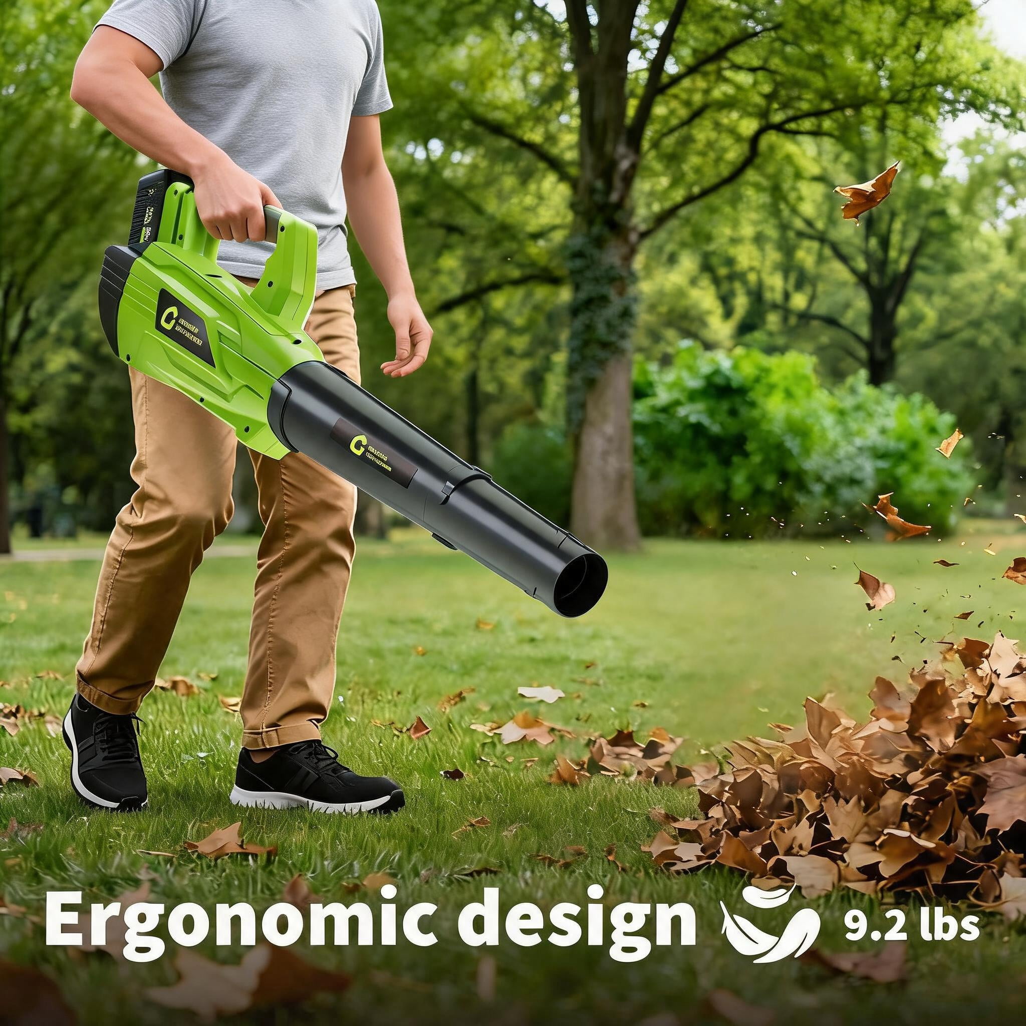 GIMMYFIVE 20V Cordless Leaf Blower with 4.0Ah Battery and Charger, 700 CFM 250 MPH, 6-Speed for Lawn, Yard, Patio