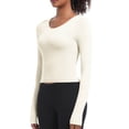 thumbnail image 5 of Sevevn Women's Casual Fashion Solid Color Sports Yoga Quick Drying Long Sleeved Top Beige L Christmas Deals, 5 of 8