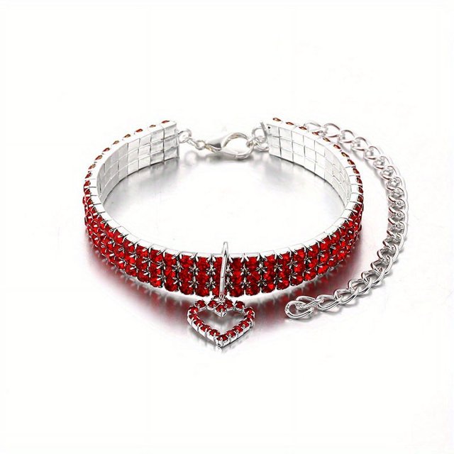 Sparkling Love: Heart-Shaped Pet Necklace - The Perfect Accessory for Your Furry Friend!