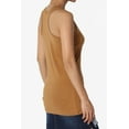 thumbnail image 4 of TheMogan Women's Basic Scoop Neck Racerback Stretch Cotton Tank Top Sleeveless Sporty Tee Coffee S, 4 of 7