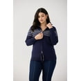 thumbnail image 4 of CASSIE LIZ Womens Plus Size Sweaters 5X Fall Cardigans for Women Fashion Zip Up Navy Blue Pullover Casual Two Way Zipper Oversized Womens Lightweight Fair Isle Knit Holiday Winter Dressy 5XL 26W 28W, 4 of 9