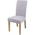 thumbnail image 1 of Velvet Stretch Dining Room Chair Covers, Soft Removable Washable Dining Room Chair Covers, Set of 2, Light Gray, 1 of 7