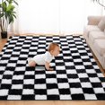 thumbnail image 1 of Alfombra TOOHUB supersuave, 150 x 240 cm, color blanco y negro, 1 of 7