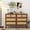 Walunt Color, variant on 6 Drawer Dresser, Wooden Chest of Drawers, Rattan Dresser Storage Cabinet for Bedroom, Oak