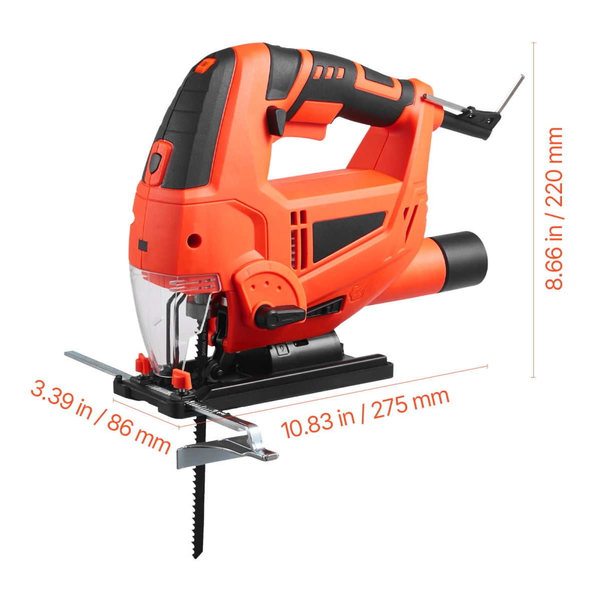 ZHICHUN 6.5 Amp Electric Jig Saw 3000 SPM with 6 Blades LED Light 6 Variable Speed 0-45 ° Bevel Cut & 4 Orbital Settings for Wood Metal Cutting