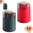 thumbnail image 1 of Pop-Up Automatic Toothpick Dispenser, Push Button Toothpick Holder Pops Out, for Home Livingroom Kitchen (2, Red+Dark green, 3.35*2.36in), 1 of 8