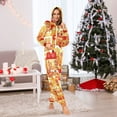 thumbnail image 6 of Gingerbread Houses Pattern Adult onesie Pajamas, Crystal Velvet Ultra Soft Warm Jumpsuit for Men and Women, 6 of 7