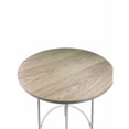 thumbnail image 3 of Pangea Home Sly Round Modern Wood Veneer/Metal Bar Table in White, 3 of 4