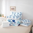 thumbnail image 6 of jejeloiu Blue Bowtie Bow 7-Piece Bedding Comforter Set,Cute Fruit Cherry King Bedding Sets For Girl Teens Reversible, 6 of 8