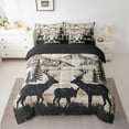 thumbnail image 2 of Feelyou Jungle Deer Family Bedding Comforter Set 7pcs, Western Animal Wildlife King Bedding Sets, Rustic Lake House Reversible Bed Sheets, Ultra Soft Bedroom Decor, 2 of 8