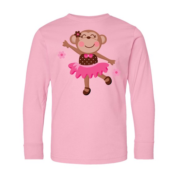 Inktastic Ballerina Dance Monkey Long Sleeve Youth T-Shirt