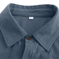 thumbnail image 3 of qolati Men's Muscle Fit Work Shirts Corduroy Stretch Wrinkle-Free Long Sleeve Henleys Blouse Casual Button Down Cargo Shirts with Pockets, 3 of 6