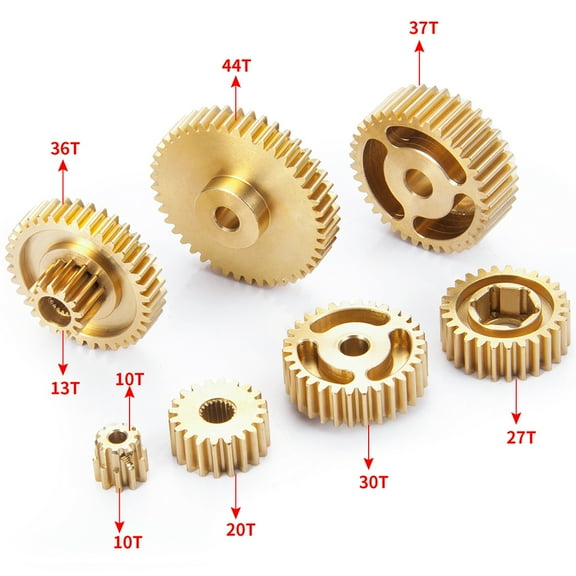 7PCS Motor Gearbox Gear Set for 1/14 Tamiya RC Car Tow Drag Trailer Truck Man Scania Upgrade Parts