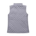 thumbnail image 7 of Bienzoe Women Casual Quilted Sleeveless Light Weight Vest Stretch Rib Gray XL, 7 of 7
