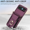 thumbnail image 2 of Allytechgroup Wallet Case for Motorola Razr 60, Rugged Faux Leather Cover with Lanyard & Shoulder Strap Kickstand Credit Card Holder Cash Pocket Shockproof Full Body for Motorola Razr 2025, Darkpurple, 2 of 9