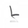 thumbnail image 3 of Set of 2 Modern White Faux Leather and Chrome Dining Chairs, 3 of 4