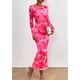thumbnail image 3 of Vestido PRETTYGARDEN Maxi Estampado Floral Manga Larga Rosa Talla L, 3 of 8