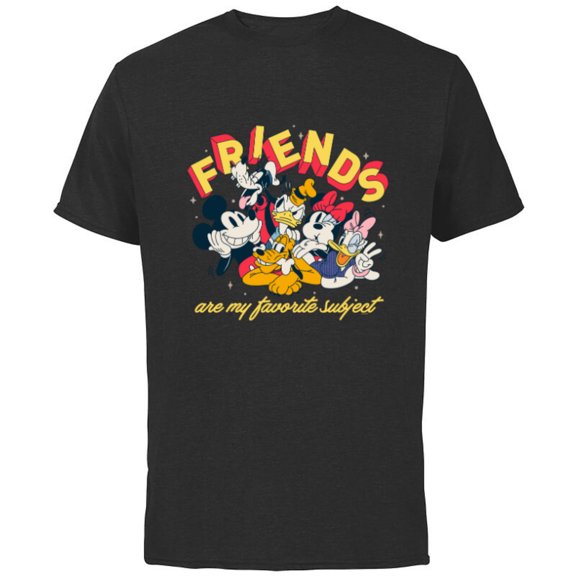 Disney Mickey and Friends are My Favorite Subject - Short Sleeve Cotton T-Shirt for Adults - Customized-Black