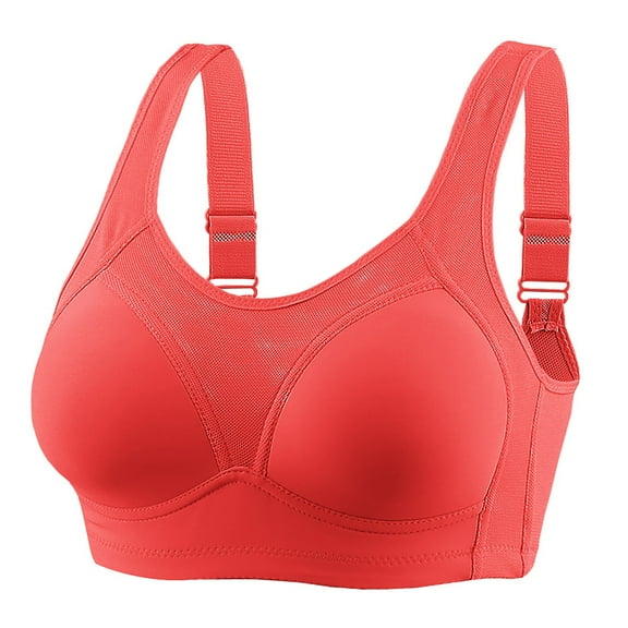 BLVB Bras for Women Wireless Push up Bra Soft Support Seamless Comfortable Full-Coverage Wire Free Bralette Red