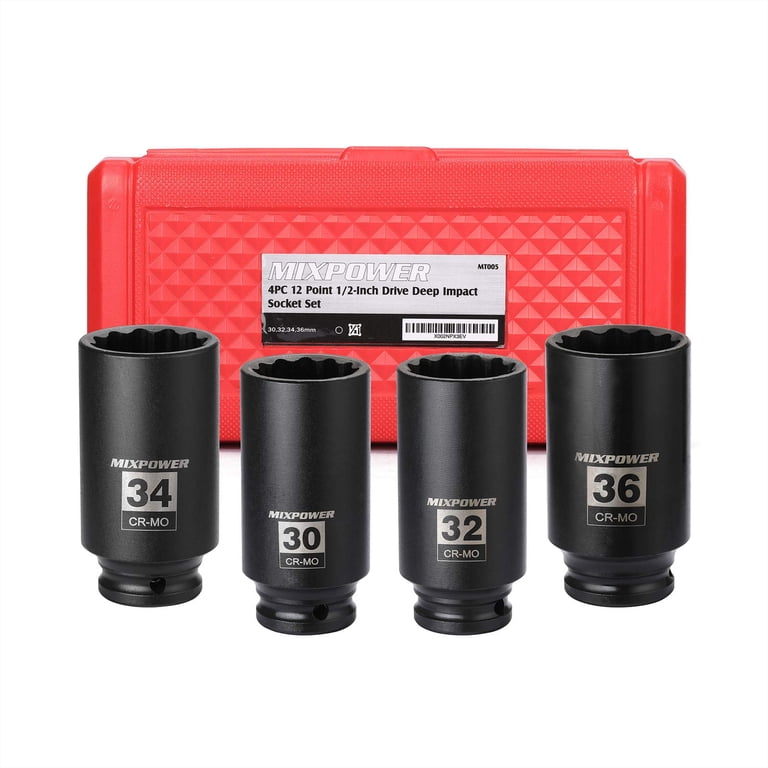 CASOAN 3/4'' Drive Spindle Axle Nut Ipact Socket Set, 6 Point, CR-O 1 thumbnail image