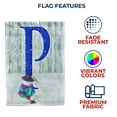 thumbnail image 5 of America Forever Winter Monogram Letter P House Flag Vertical Double Sided 28 x 40 inches Snowman in Winter Holiday Seasonal Flags for Outdoor, Yard, Porch Decoration, Merry Christmas House Flag, 5 of 5