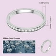 thumbnail image 4 of Eternity Stainless Steel (316L) Stackable Band Ring Cubic Zirconia (CZ) Wedding Band Ring 2.2mm Wide, 4 of 6